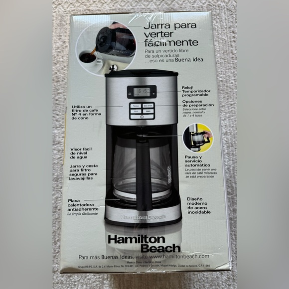 NEW IN BOX Hamilton Beach Black and Silver Coffee Maker - Picture 4 of 4